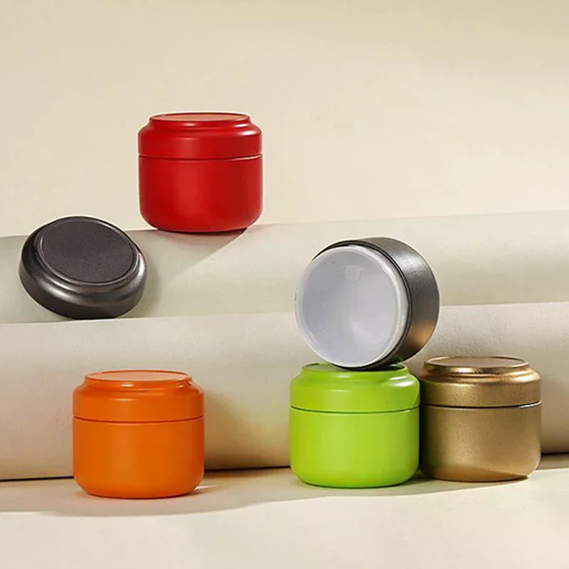 Portable Multipurpose Solid Color Mini Tin Box With Airtight Lid Tea Sealed Jar Packing Box Small Tinplate Tea Storage Can Gift