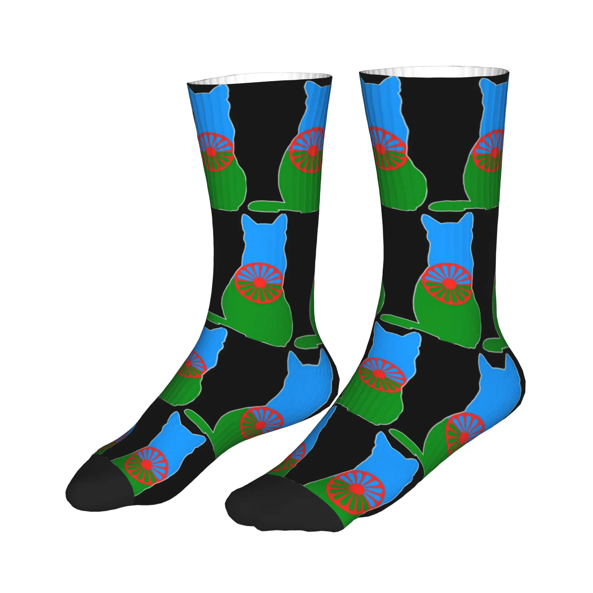 

All Seasons Stockings Romany Gypsy Flag Sport Socks Funny Middle Tube Socks for Men Women Gifts