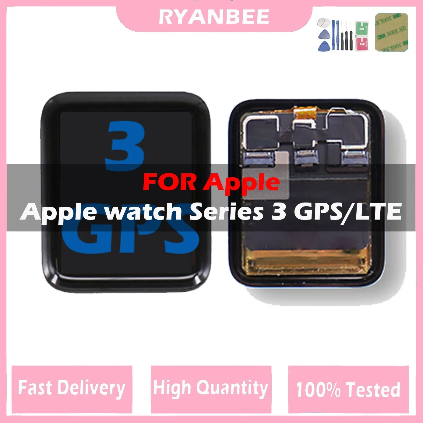 

100% Tested For Apple Watch Series 3 GPS For iWatch Series 3LTE 38mm 42mm LCD Display Screen Touch Digitizer Assembly With Tools