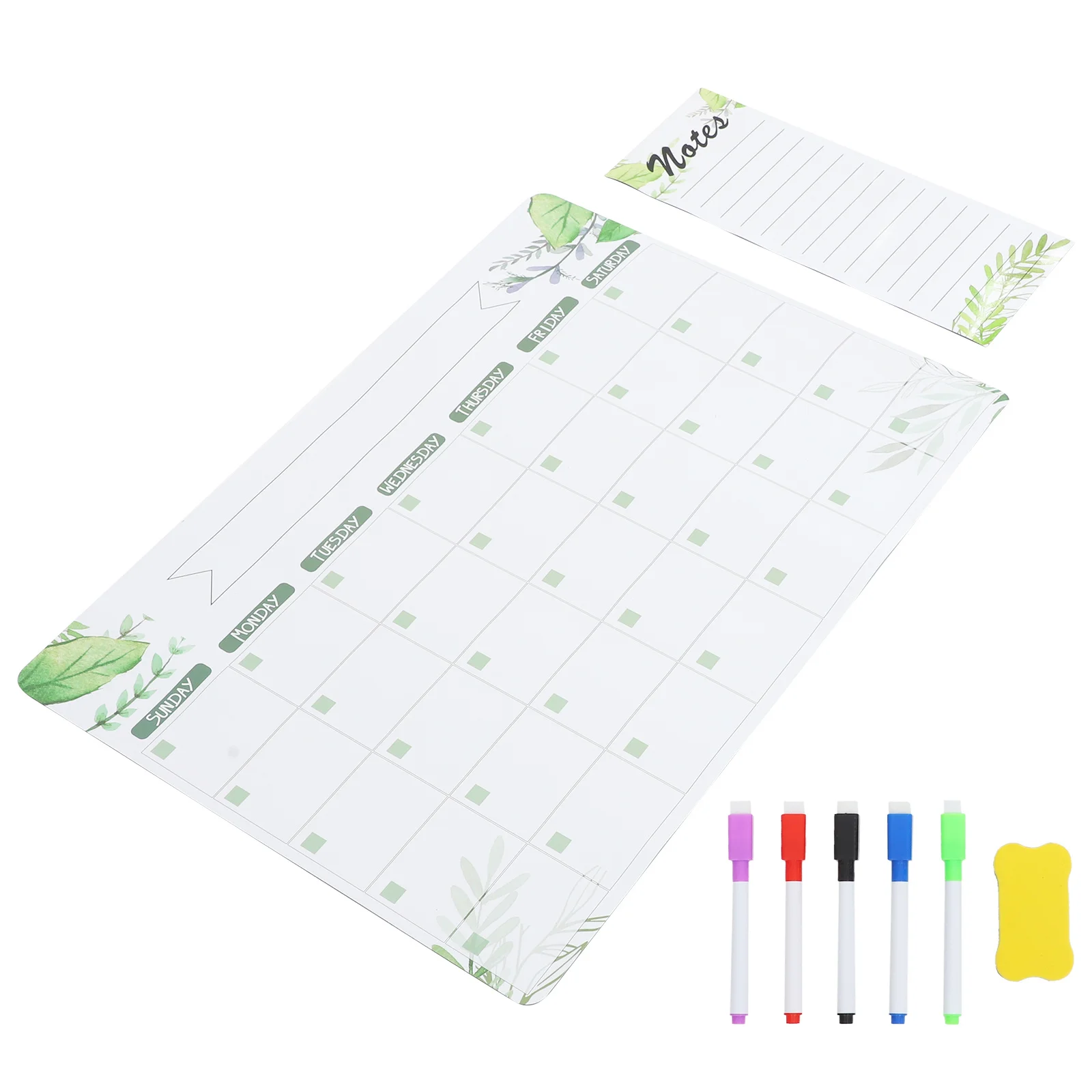 

1Set Magnetic Memo Pad Dry Erase Board for Fridge Calendar Planner Writing Surface Reusable Schedule Organizer Kids Family
