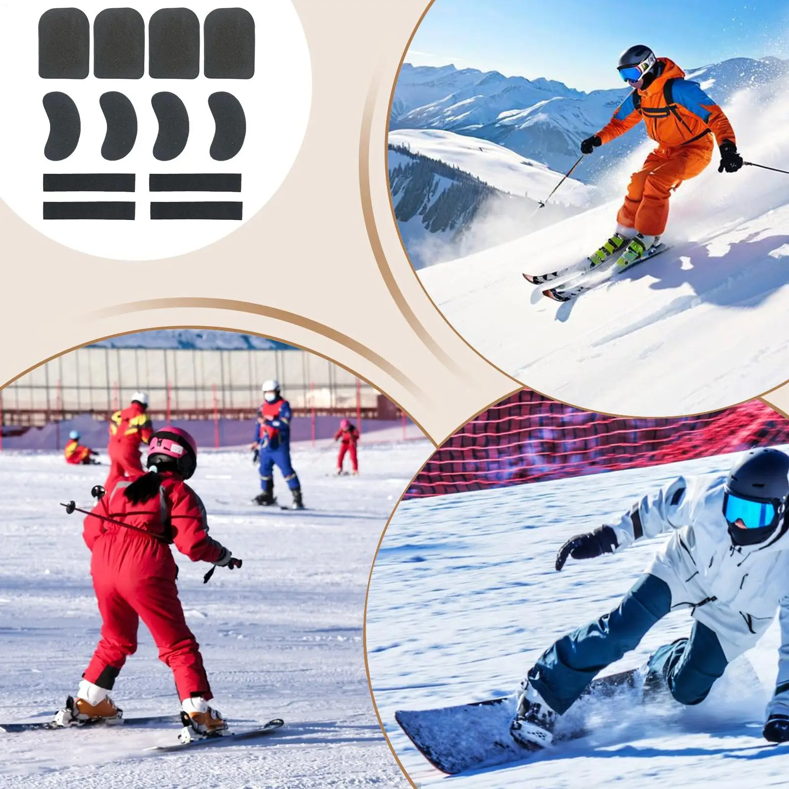 Ski Shin Guards 12Pieces Cuttable Leg Protection Pad Skiing Racing Shin Guards for Snowboarding Snowboarders Ski Enthusiasts