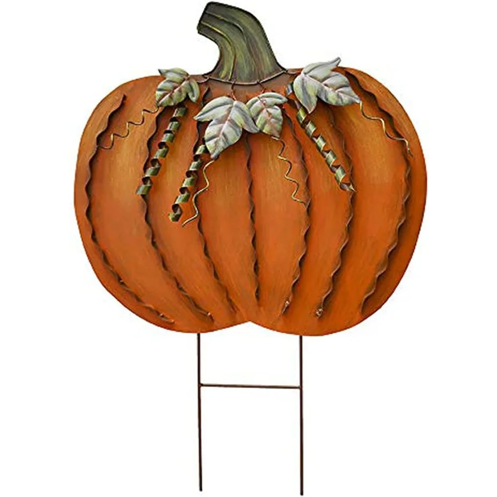 

Metal Pumpkin Stakes Yard Signs Decorative Garden Stake Fall Decor Pumpkins Lawn Stakes Ornaments Outdoor Fall Garden Decor Fal