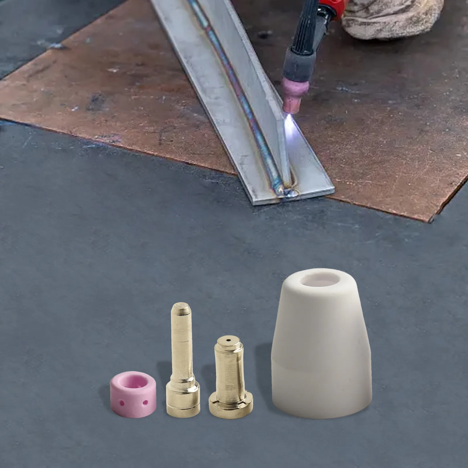 Plasma Cutting Consumable Kit for ES AB PCM500i 50pcs Plasma Tips and Nozzles 0 96mm Diameter for PT 31XL Torch Use