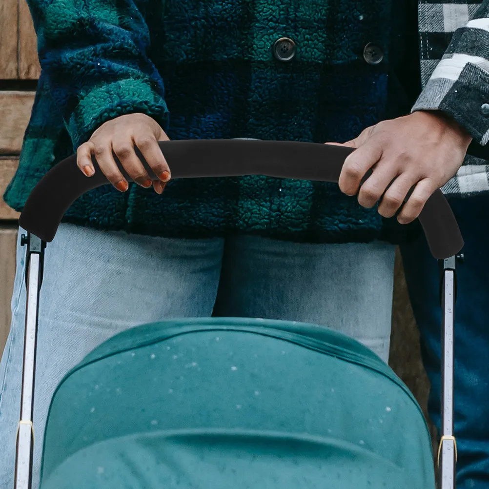 

4 шт. черных чехлов на ручки детских колясок, мягкие губчатые, нескользящие, эргономичные, для защиты ручек тележек и корзин для покупок