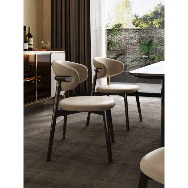 เก้าอี้รับประทานอาหารหนัง, เก้าอี้สตูลในครัวเรือนที่หรูหราเบาๆ, เก้าอี้โต๊ะรับประทานอาหารสแตนเลสที่ทันสมัยและหรูหราเบาๆ