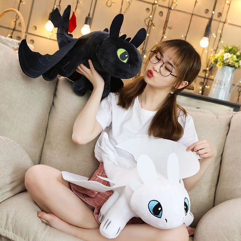 35cm Plush Dragon Toys Kawaii White Black Dinosaurs Animal Stuffed Plush Toys Plush Boys Girls Birthday Gifts