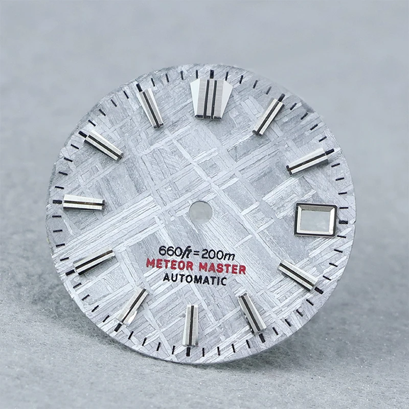 

Natural Grey Watch Dial Meteorite Dial Multi-Faced Classic Index For NH35 Movement