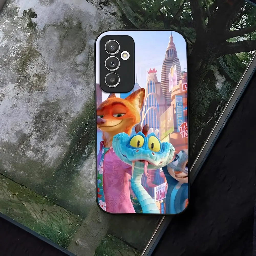 Zootopia Cassa Del Telefono In Vetro Per Samsung Galaxy S21 S24 S22 S20 S23 Ultra Fe Più A16 A14 A55 A24 A52 A53 Coque