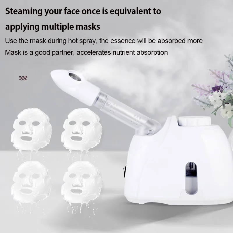 

Face Steamer with Rotatable Sprayer Home Sauna SPA Vaporizer Rose Lemon for Facial Deep Cleaning Moisturizing Nano Steamer