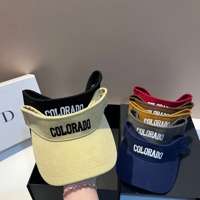 

​​2025High-End Washed Cotton Embroidered Letter Sun Hat UPF50+ Running Tennis Beach Unisex Adjustable Sports Cap Free Shipping​​