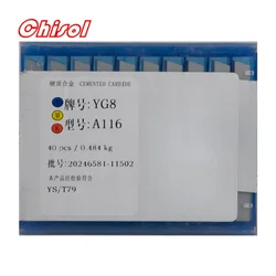 40pcs/box A116 YT5 YW2 YW1 YT15 YT14 YG6 YG8 Carbide Brazed Inserts Welding Tips Blade Cutter Cutting Tools