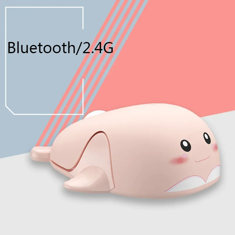 

Dolphin Bluetooth/2.4G Wireless Mouse Cute Cartoon Mute USB Optical Charging Mause For Laptop PC Desktop Kids Creative Gifts