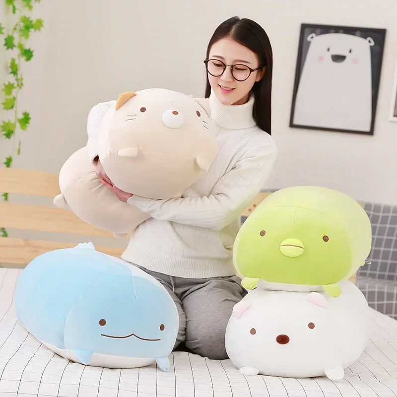 Animado sumikko gurashi brinquedo de pelúcia dos desenhos animados boneca travesseiro macio bonito animal brinquedo de pelúcia figura almofada crianças presente aniversário