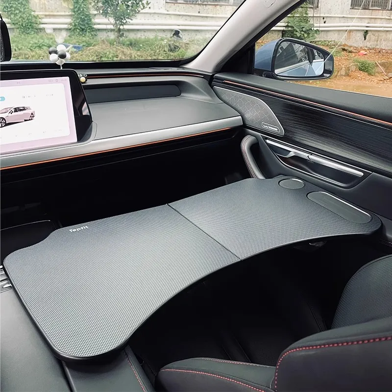 Car Laptop Desk Carbon Fiber Tray Steering Wheel Eating Table Car Travel Table Suitable for RVs and cars
