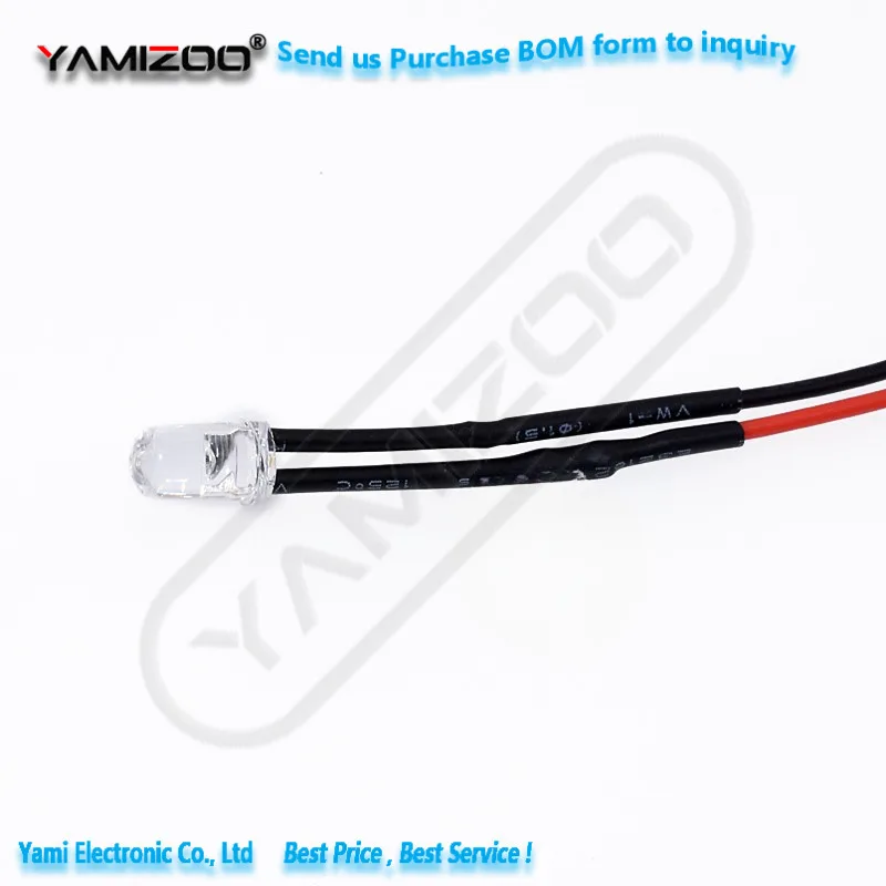 5 Stück 5V Kabelgebundene Leuchtdiode 5MM Hochleistungs-LED-Lampe F5 Modell Dekoration Spielzeugauto Anzeige Kabellänge 20CM – Detail 2