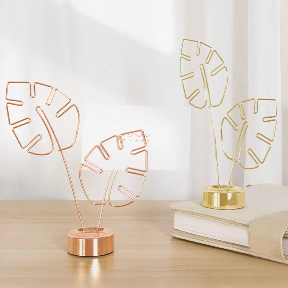 Business Card Clip Picture Fixed Clips Leaf Design Memo Clamp Note Stand Sturdy Note Clamp Home Office Party