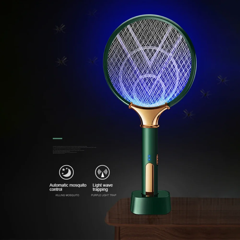 2026 New Upgrade Mosquito Racket 2 In 1 USB Rechargeable Fly Zapper Swatter Lamp Seduction Trap Summer Night Baby Sleep Protect image 5