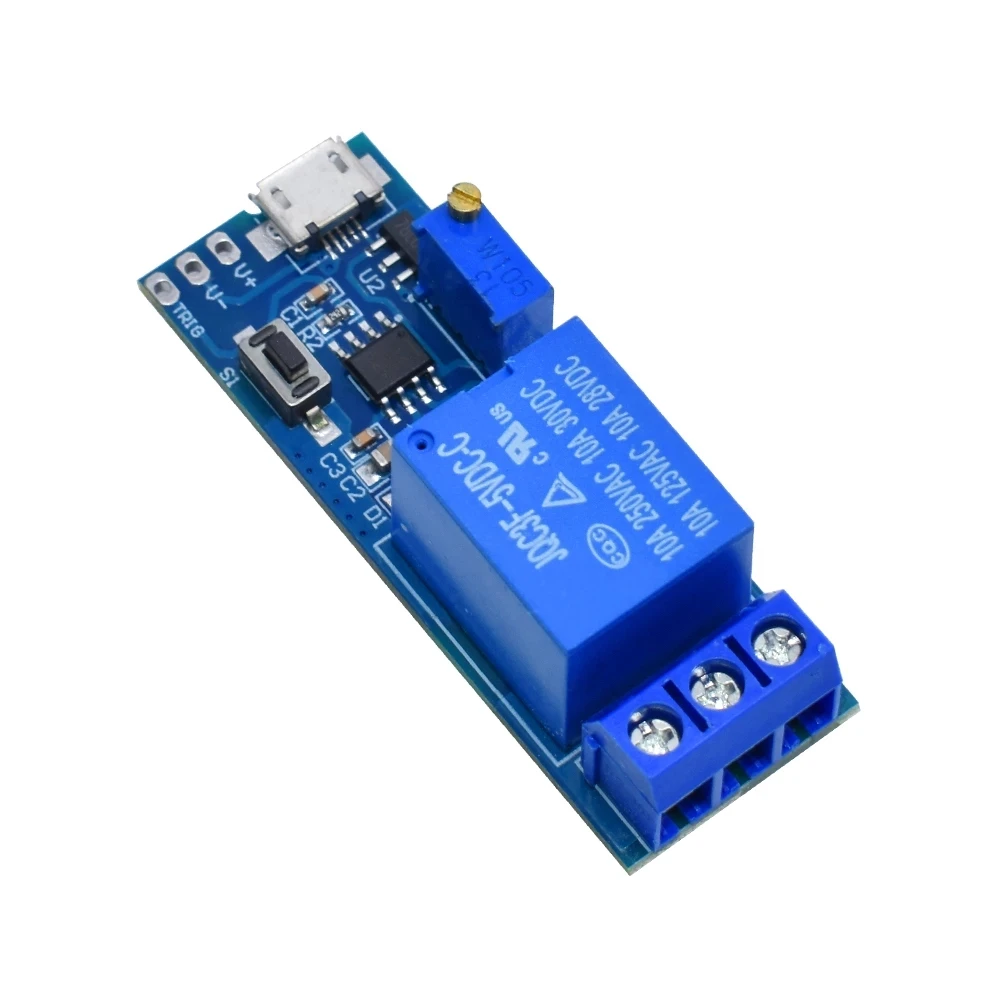 Smart Electronics 5V-30V Micro USB Power Adjustable Delay Relay Timer Control Module Trigger Delay Switch