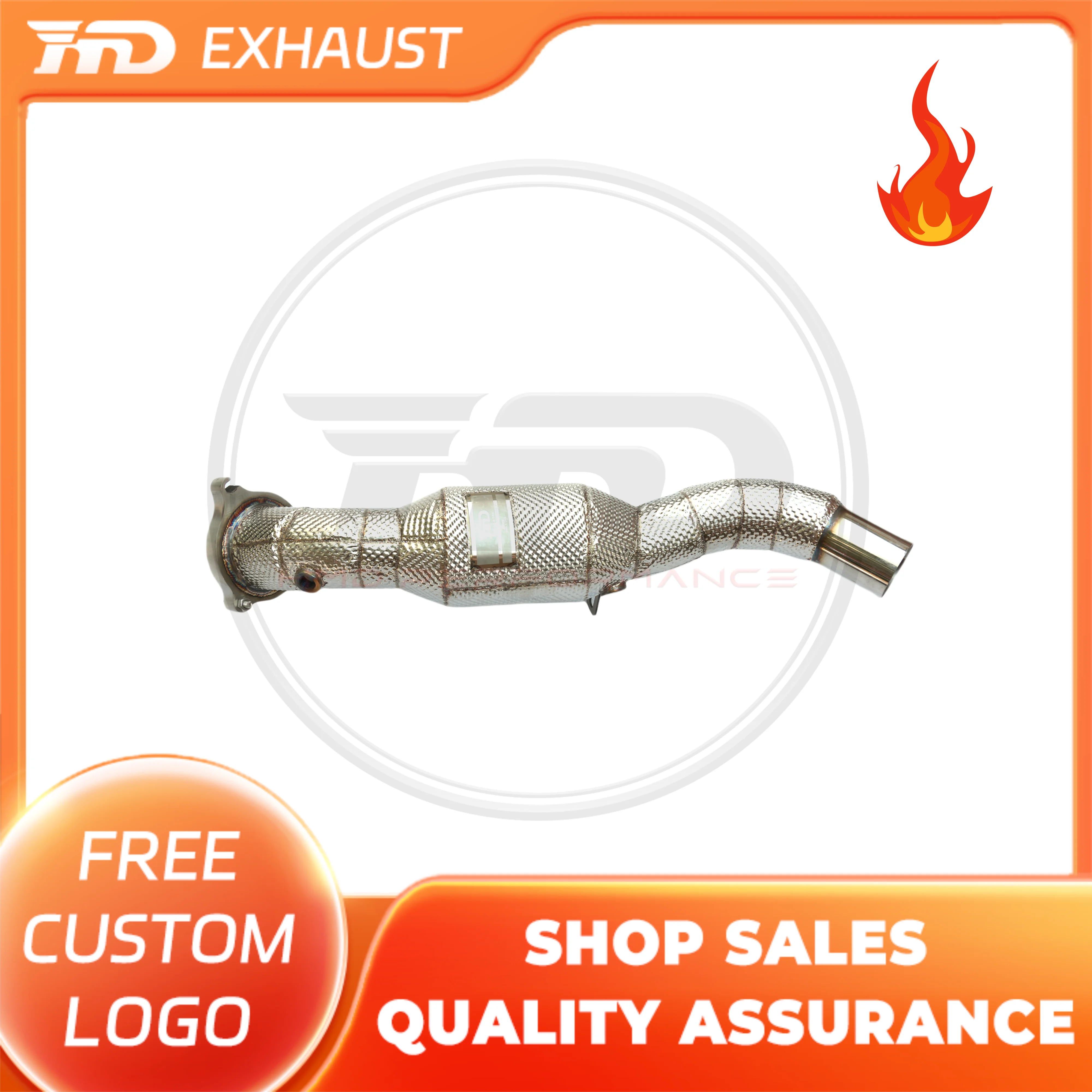 

HMD Exclusive customization Stainless steel Exhaust Downpipe For Jaguar XE 2.0T 2014+ with heat shield