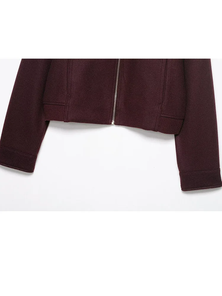 HH Vrouwen 2025, Nieuwe Mode Veelzijdige Ronde Hals Korte Jas Vrouwelijke Temperament High Street Casual Rits Lange Mouw Jas