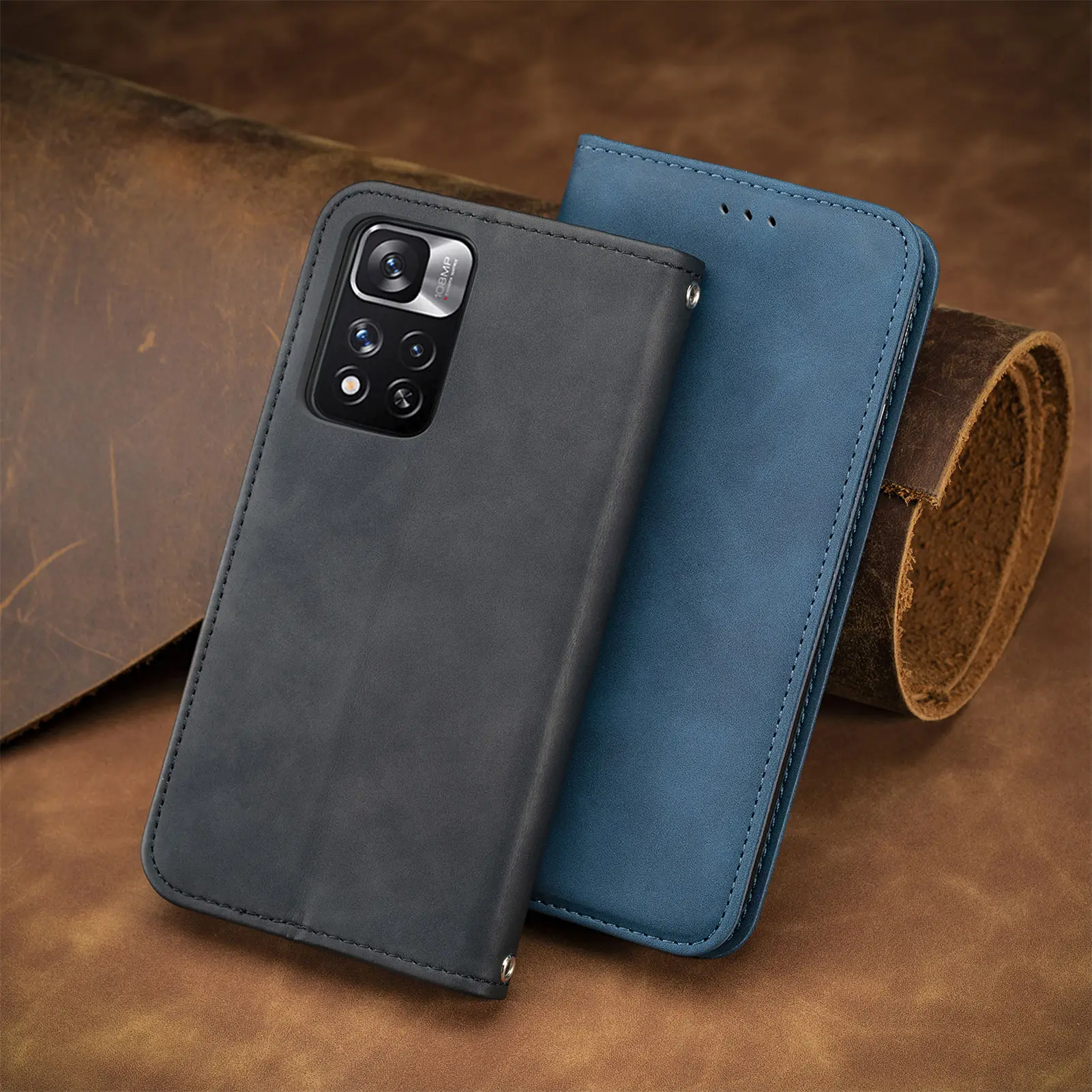 

Anti-Shock Comfortable Leather Case for Xiaomi POCO M4 Pro 5G NFC POCOM4 M 4 Card Holder Phone Cover