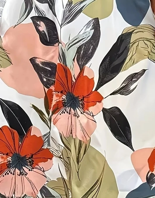 ชุดเดรสลายดอกไม้สไตล์โบโฮสำหรับผู้หญิง แขนสั้น คอกลม สวมใส่สบายและมีสไตล์ เหมาะสำหรับการออกนอกบ้านในชีวิตประจำวันและการไปเที่ยวชายหาด