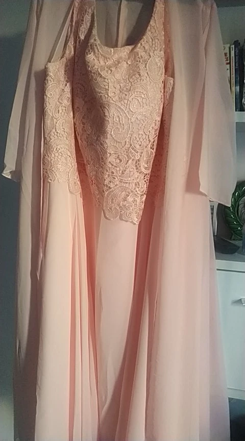 Plus Size Moeder Van De Bruid Jurken Met Jas Licht Roze Chiffon Moeder Jurken Voor Prom Party Lange Avond jassen 2 Stuks