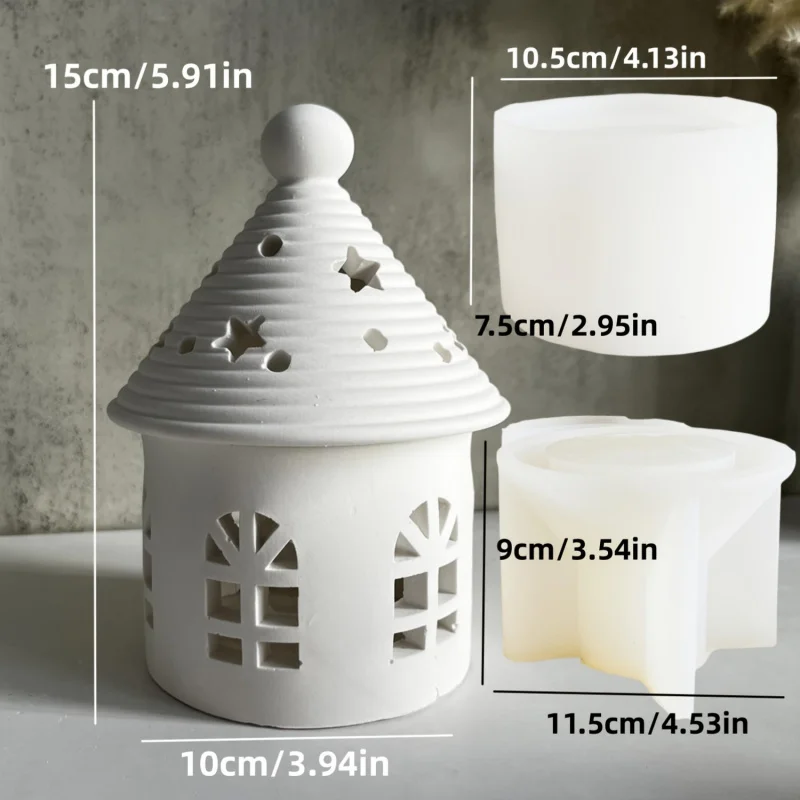

Mongolian Yurt Silicone Mold for Starry Tea Lights, Hollow Castle Box, Resin Jewelry Craft