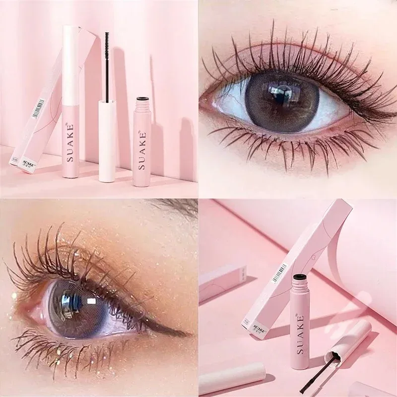 Mascara Ultra-fine Curl Mascara per ciglia allungante spesso Waterproof Non sbavature Brown Natural Curling Fine Brush Mascara Makeup