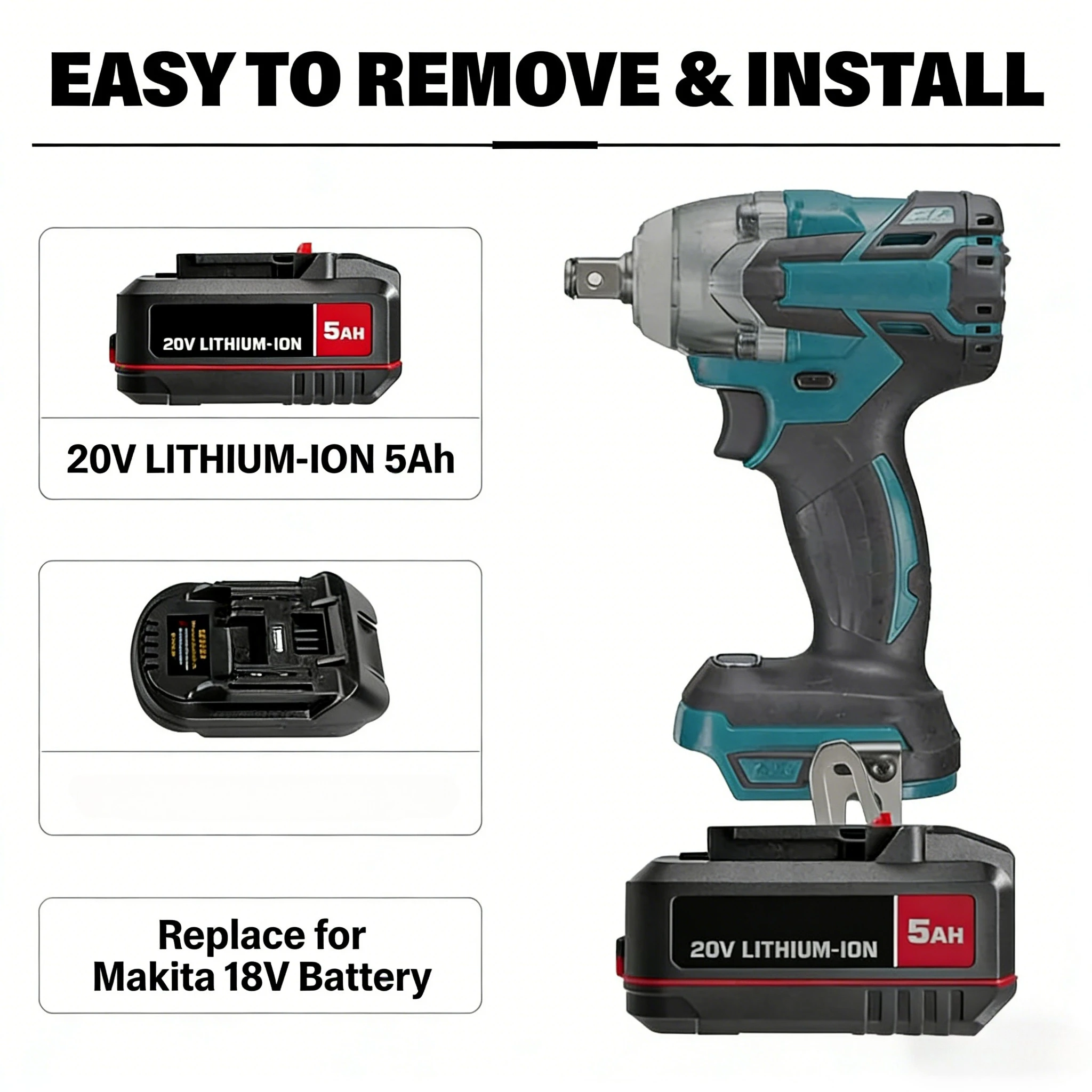 BAU20MT Battery Adapter For Bauer 20v Li-ion Battery Converter to for Makita 18V Cordless Power Tools