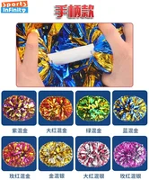 1pc Cheerleading Pom Poms with Handle Cheer Balls Big Gold Silver Red Yellow Blue Hand Dance Pompoms Accessories for Women Kids 5