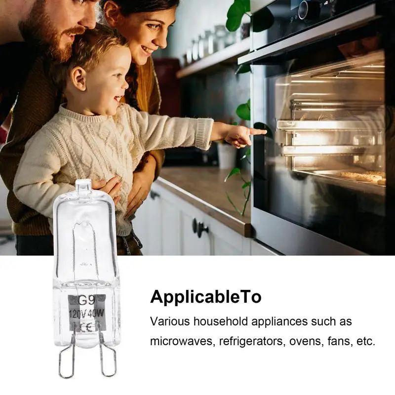 Lampu oven dapur G9, bohlam cahaya Steamer G9 suhu tinggi 40w 220 derajat untuk Dapur 1 buah 350 V