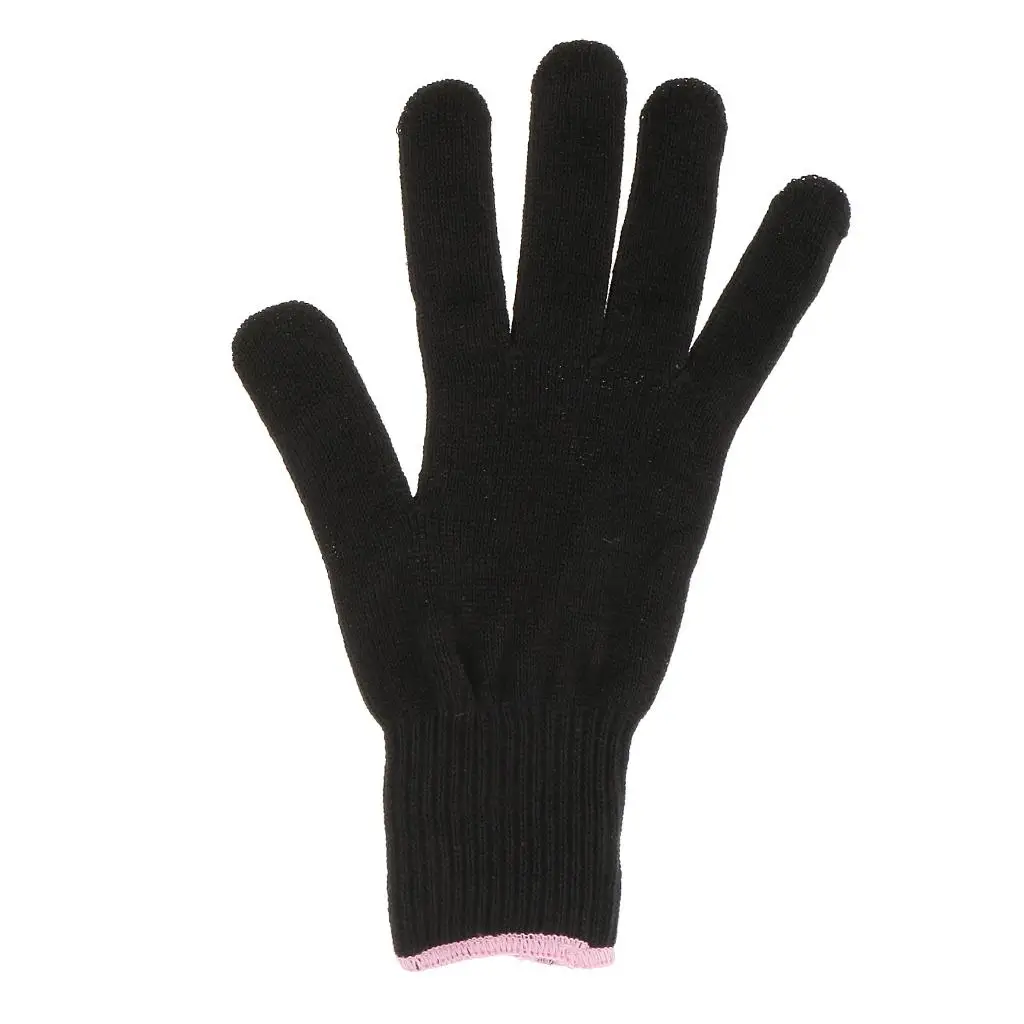 Heat Proof Hair Iron Glove Black Cotton Universal Size Styling Tool Hand Guard for Salon and Home Use