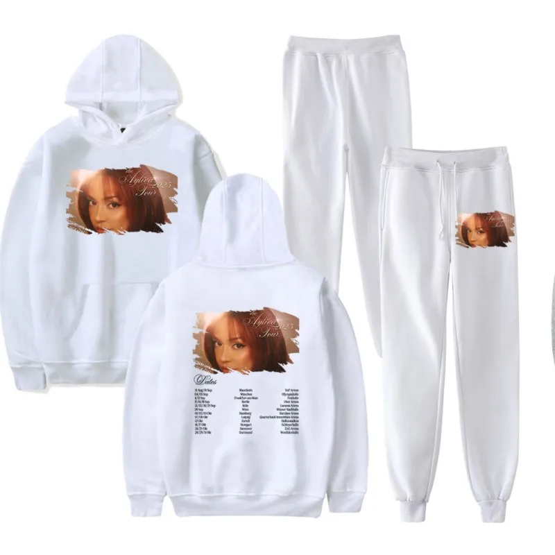 Ayliva 2025 Tour Merch Hoodies Jogger Pants Set For Women/Men Unisex Casual Streetwear Fashion Sweatshirts Sets