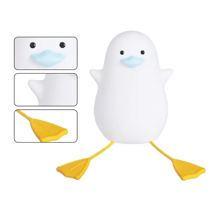Lampu Bebek Silikon Lampu Malam Bebek dengan Sensor Sentuh Lampu Bebek LED Licin Isi Ulang dengan Pengatur Waktu 20 Menit & Kontrol Keran Sebagai