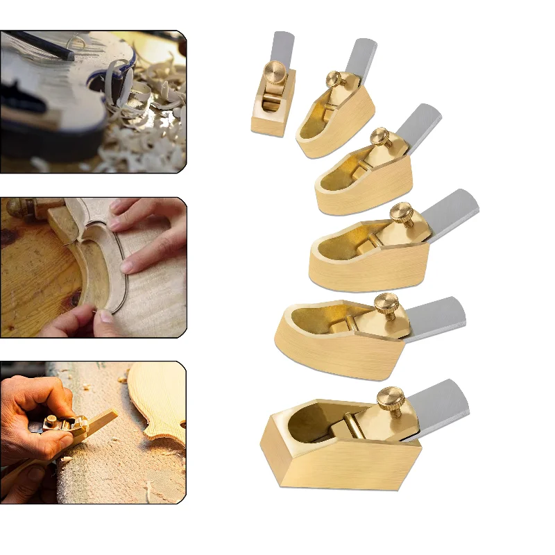 Different Size Copper Brass Convex Flat Bottom Violin Edge Planes Planer Woodworking Plane Cutter Manual Push Planing Hand Tool