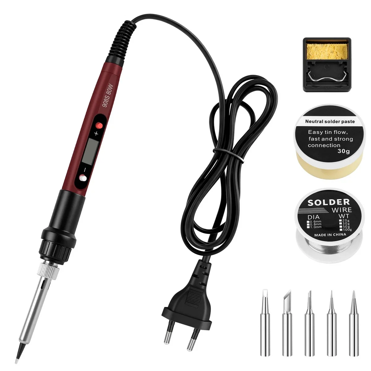 Fer à souder électrique portatif haute puissance 80W, chauffage rapide, stylo à souder portable, kit d'outils de soudage à température réglable pour carte de circuit imprimé, bijoux, métal, électronique, réparation DIY, travaux manuels et artisanat