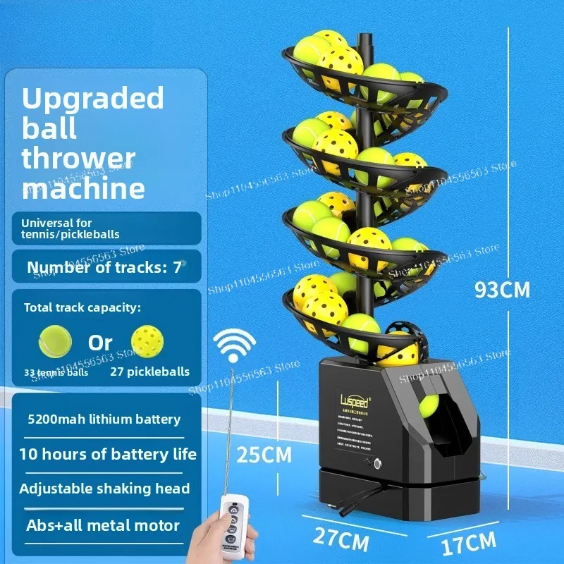 

Tennis Pickleball Ball Launcher Remote Control Training Machine with Net for Solo Practice