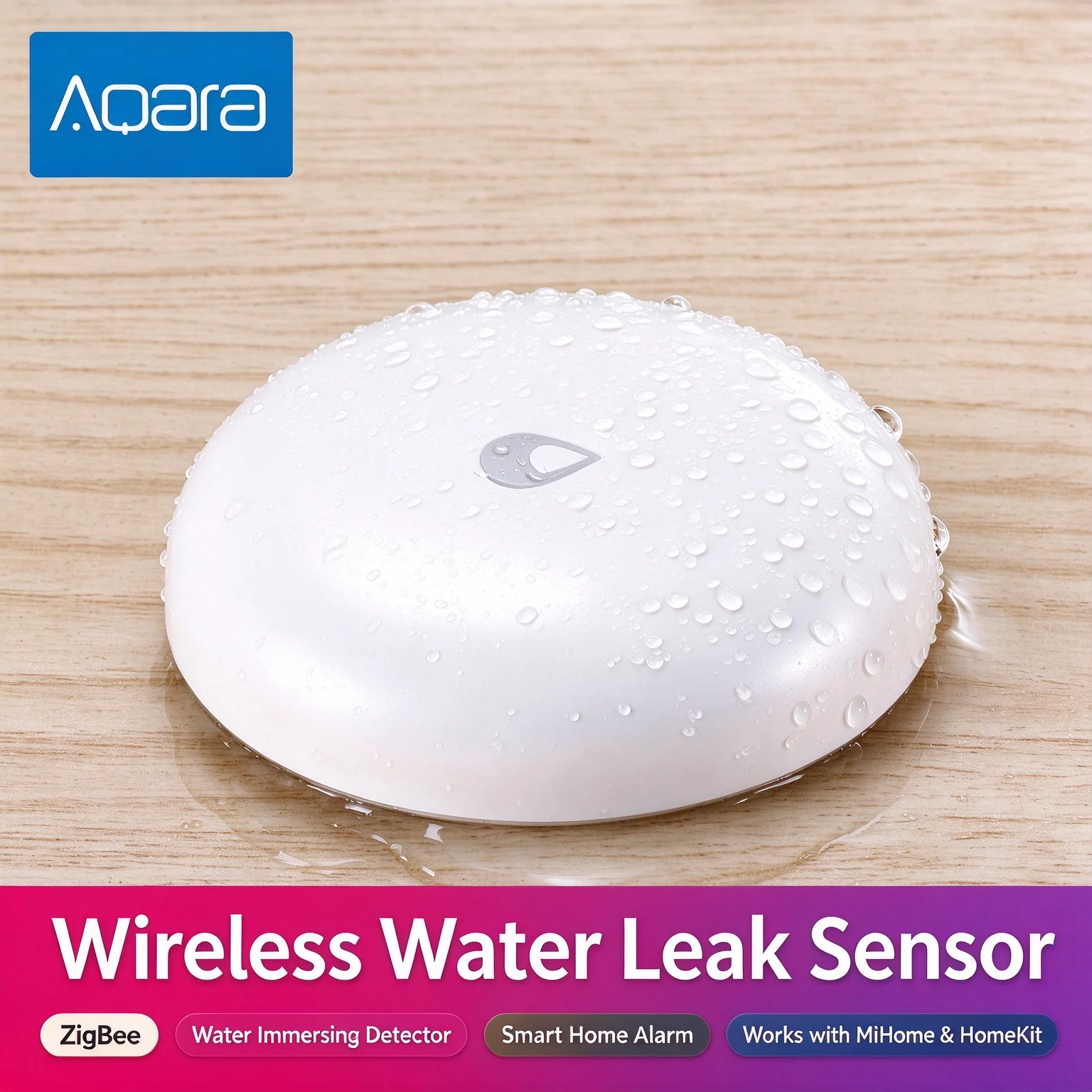 Aqara Water Leak Sensor ZigBee Water Immersing Detector Alarm Security Soaking Sensor Smart Home Works for Xiaomi MiHome Homekit