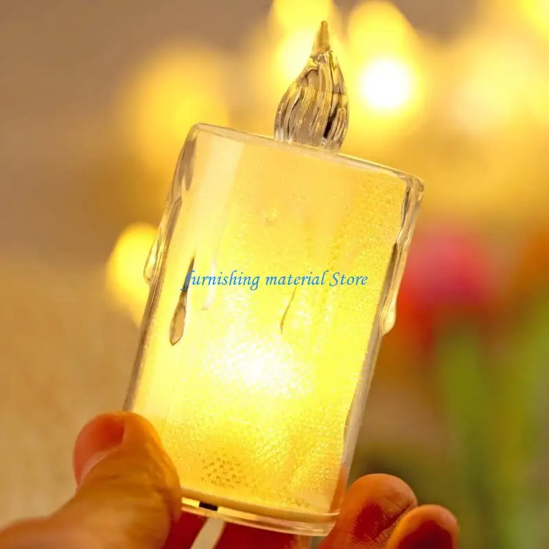 Y5GD الشموع عديمة اللهب شكل دائري شموع إضاءة LED شموع تيلايت رومانسية أضواء ليلية تعمل بالبطارية لتزيين الحفلات #2