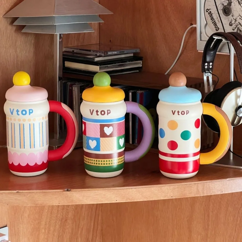 

Зимняя вакуумная чашка 600 мл с ручкой, термобутылка из нержавеющей стали 316, крышка, соломенная изолированная чашка для офисных работников