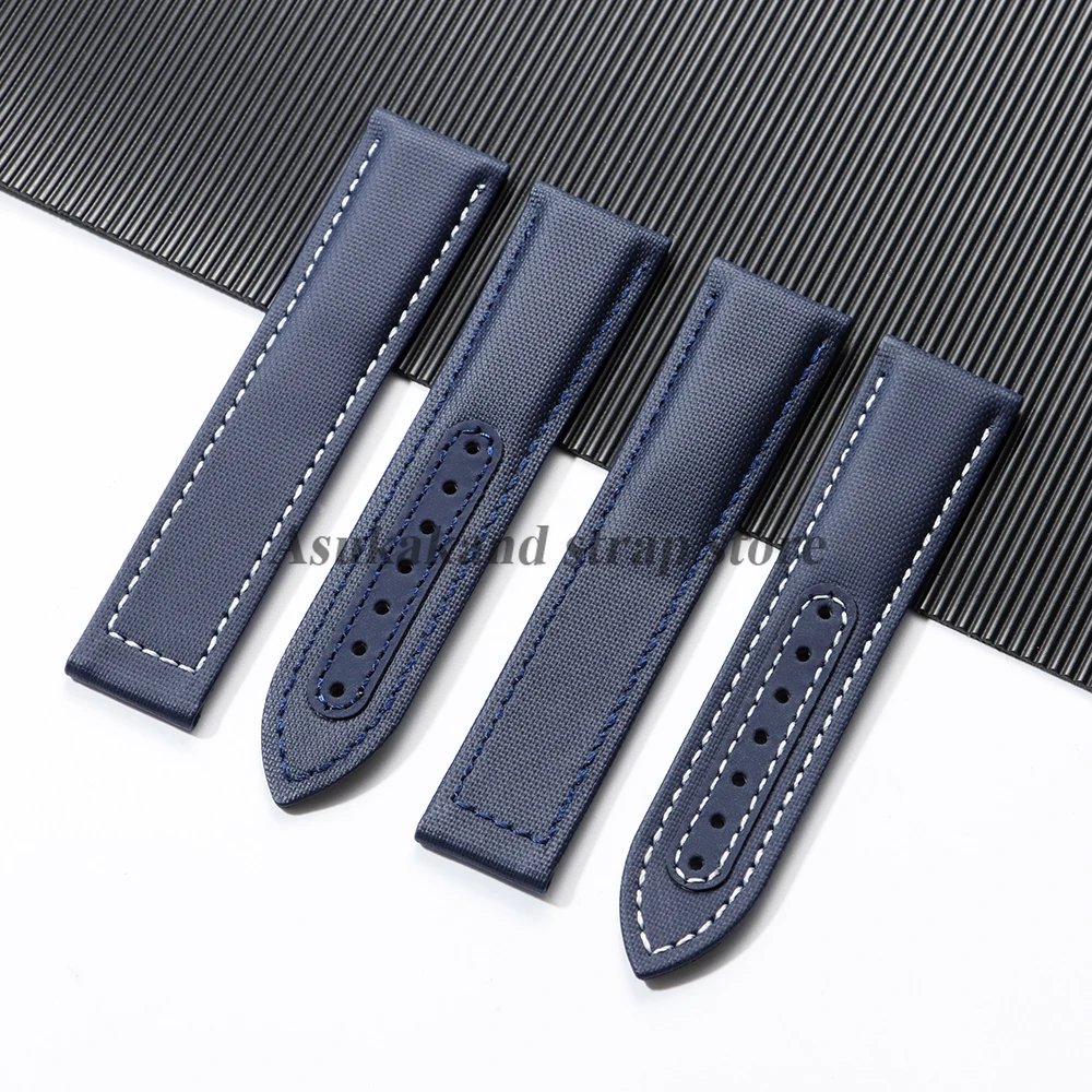 ナイロン + レザー時計バンドオメガ時計ストラップ用シーマスター 300 AT150 ストラップユニバーサルキャンバス男性 20 ミリメートル 22 ミリメートルブレスレットセイコー