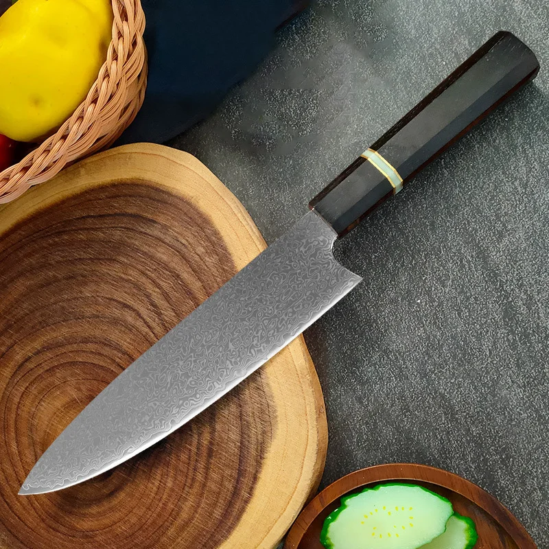 

8 Inch Chef Knife 67-layer Damascus Steel Blade Ebony Handle Cleaver Meat Slicing Vegetable Japanese Kitchen Knife Cooking Tools