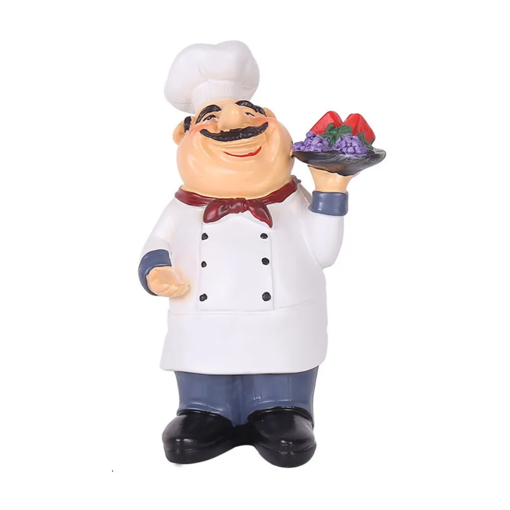 

Handicraft Rustic Bakery Chef Resin Statue Simulated Model Farmhouse Cake Shop Decor Display Funny Doll Chef Resin Figurines