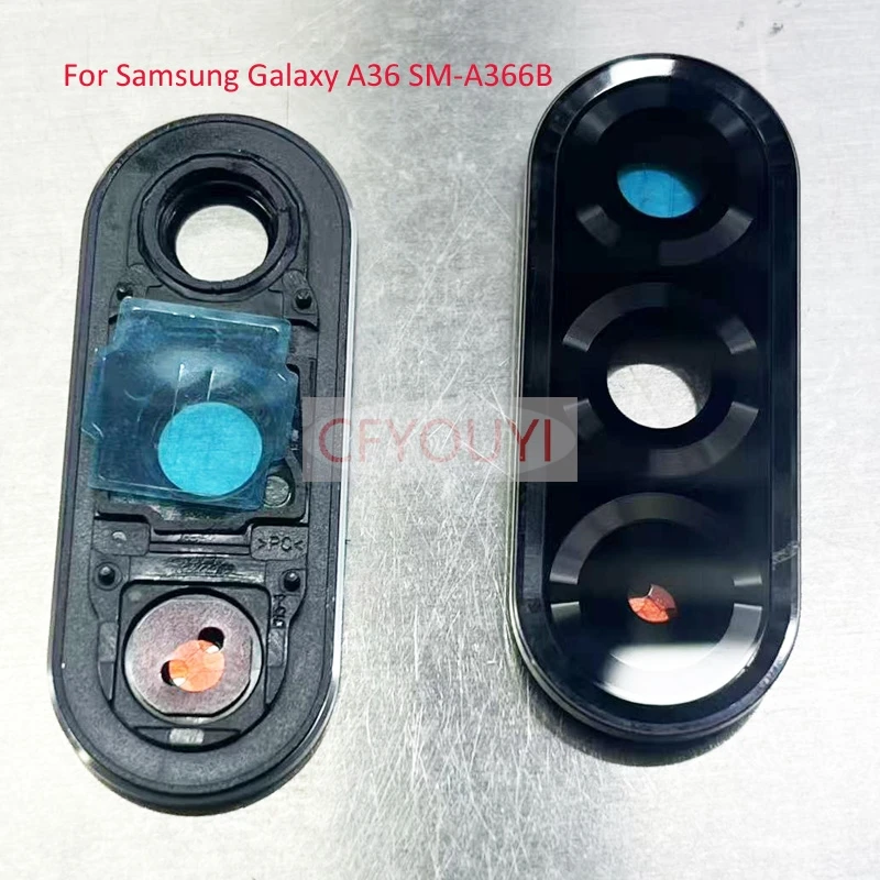 1PCS For Samsung Galaxy A37 5G A376B / A57 A576B / A36 A366B Back Camera Lens Ring Cover with Glass Lens