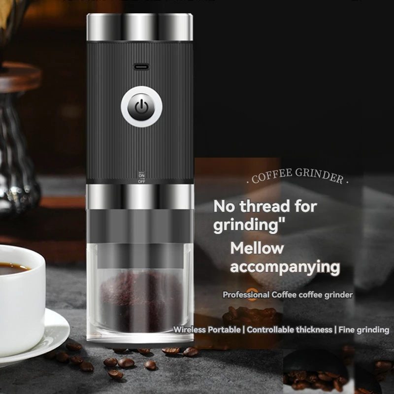 Portable Electric Coffee Grinder USB Charging 1500MAH Wireless Fully Automatic Integrated Small Household Coffee Bean Grinder