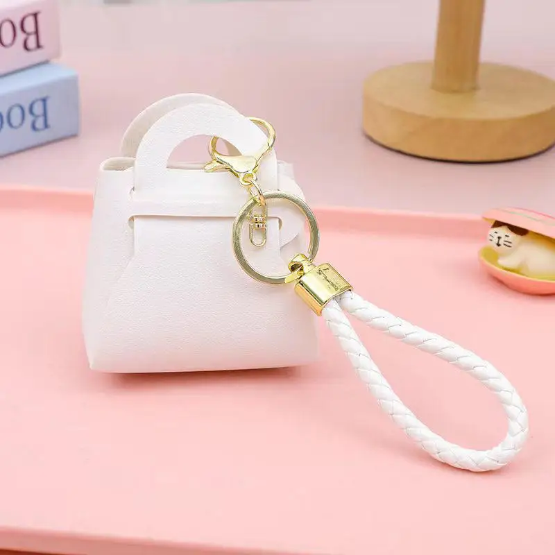 Fashionable Key Bag Wallet Clutch Coin Purse Wallet Solid Color Korean Style Mini Storage Pouch Bag Pendant With Zipper PU