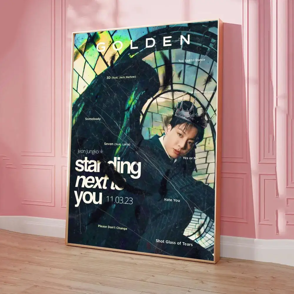 Jungkook_Seven_Tease Poster Sticky Posters Retro Kraft Paper Sticker DIY Room Bar Cafe Aesthetic Art Wall Painting