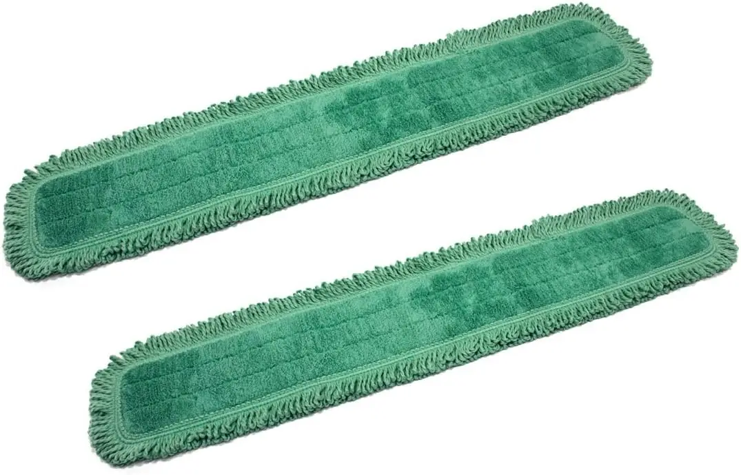 

48 Inch Green Fringe Microfiber Dust Mop Pads (Pack of 2)