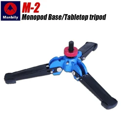 Manbily M-2 Mini Tabletop Tripod Monopod Stand Base Support for Video Monopod DSLR Camera Tripod Head Cellphone with 3/8